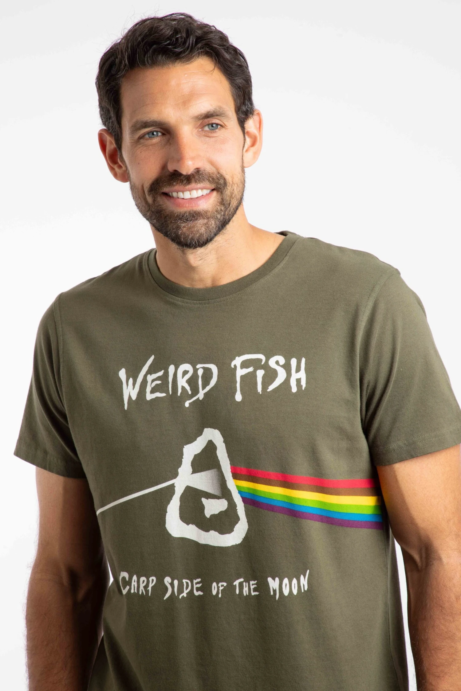 Carp Side Front Print Artist T-Shirt Deep Lichen Green 5 Carp Side Front Print Artist T-Shirt Deep Lichen Green - Image 5