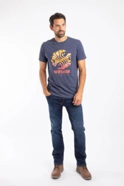 Shatter Front Print Graphic T-Shirt Dark Blue -WeirdFish Clothing Shop 127631