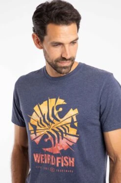 Shatter Front Print Graphic T-Shirt Dark Blue -WeirdFish Clothing Shop 127632