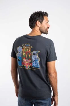 Doctor Hoot Back Print Artist T-Shirt Navy -WeirdFish Clothing Shop 127652