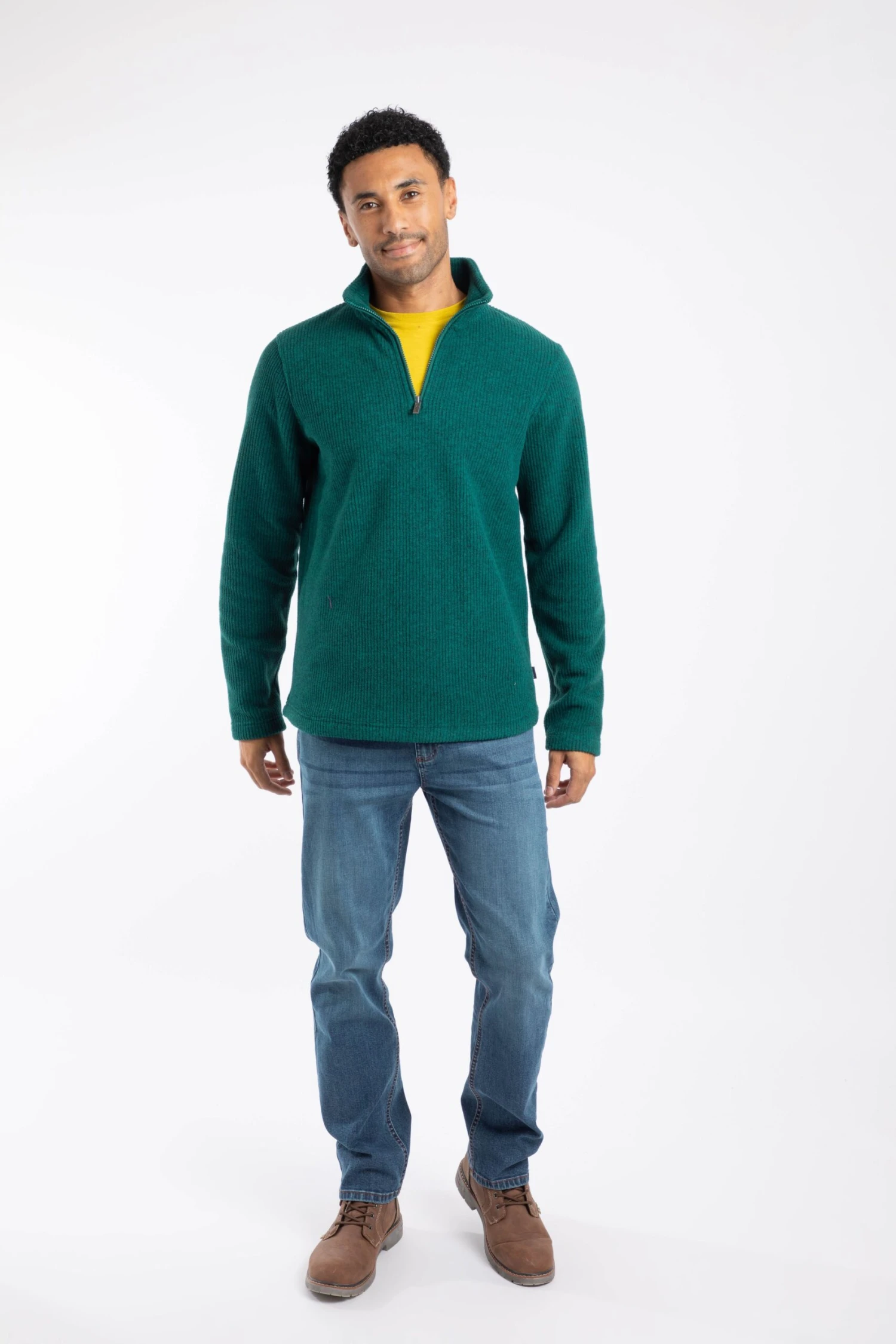 Newport 1/4 Zip Ribbed Fleece Deep Teal 4 Newport 1/4 Zip Ribbed Fleece Deep Teal - Image 4