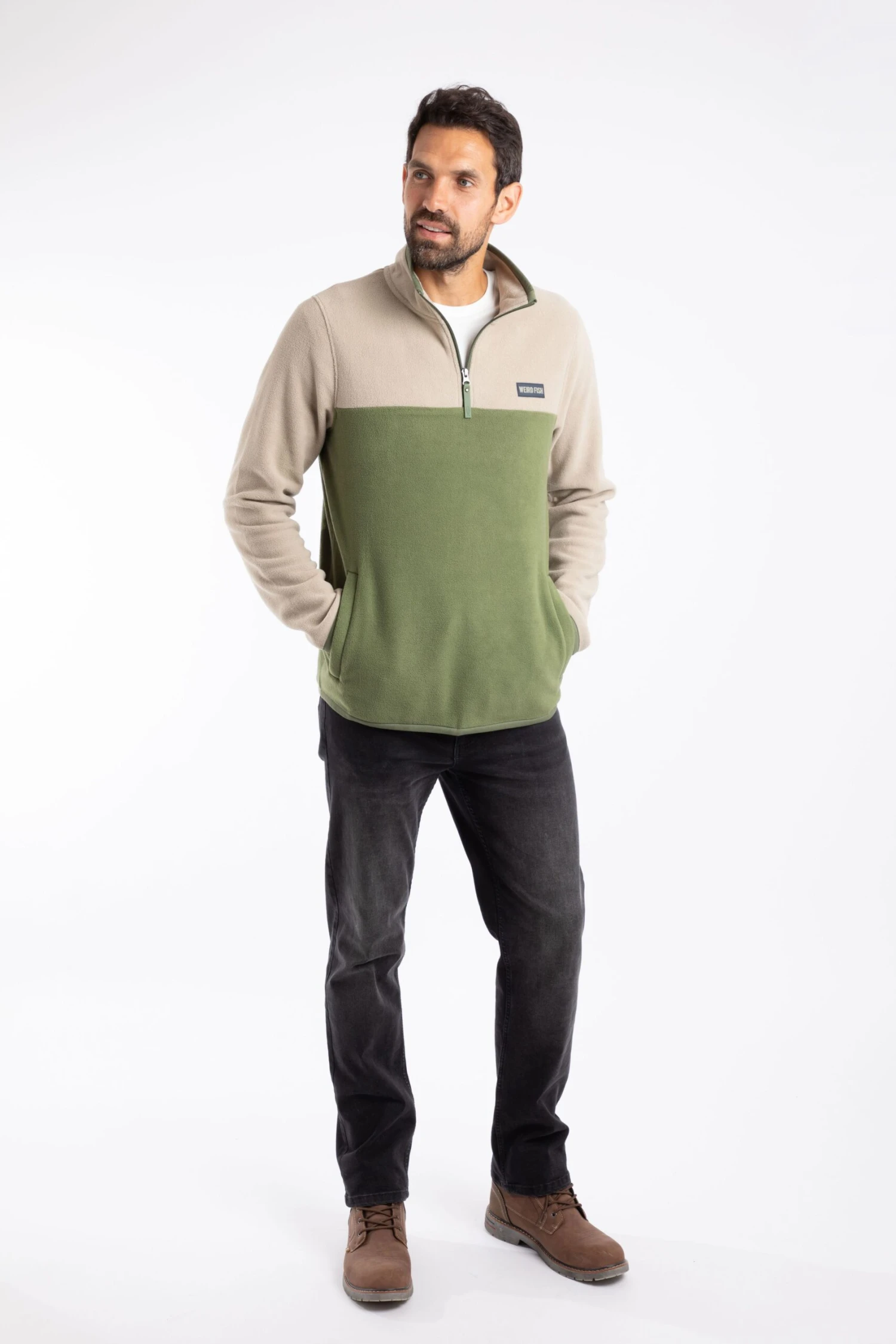 Tristan 1/4 Zip Colour Block Microfleece Artichoke 4 Tristan 1/4 Zip Colour Block Microfleece Artichoke - Image 4