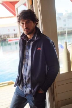 Merrill Full Zip Textured Fleece Midnight