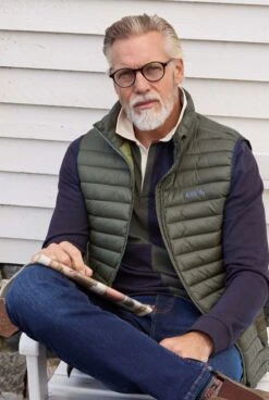 Langtree Lightweight Showerproof Padded Gilet Deep Lichen Green