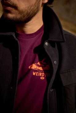 Mountain Valley Back Print Graphic T-Shirt Aubergine -WeirdFish Clothing Shop 128329