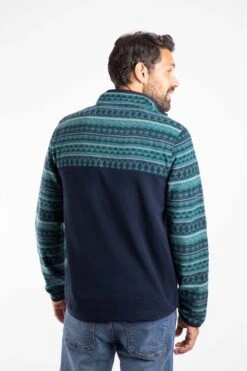 Gilbert 1/4 Zip Printed Microfleece Cedar Green -WeirdFish Clothing Shop 128965