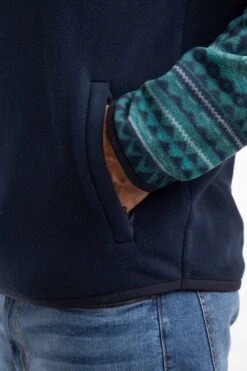 Gilbert 1/4 Zip Printed Microfleece Cedar Green -WeirdFish Clothing Shop 128969