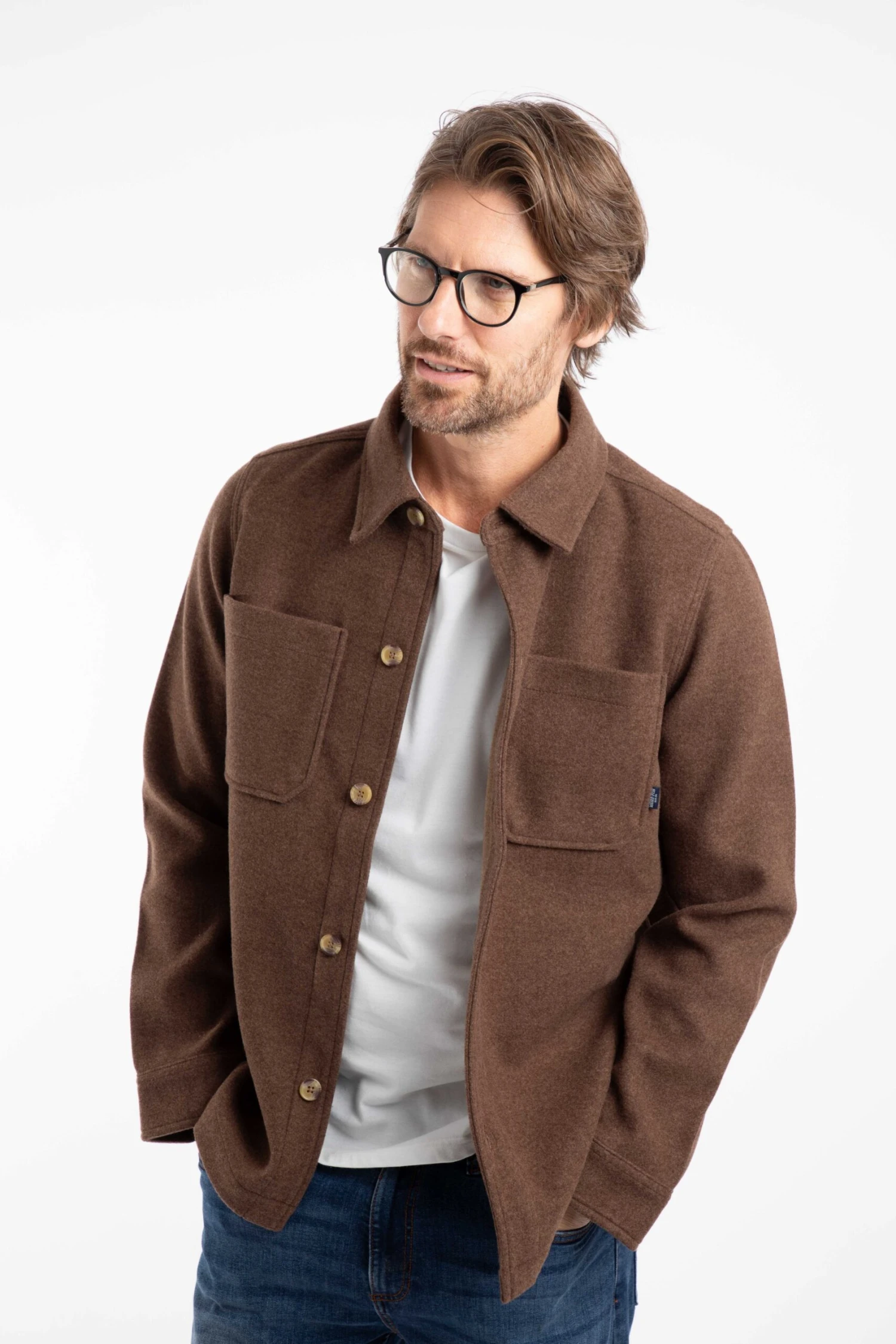 Charles Plain Over Shirt Mocha 2 Charles Plain Over Shirt Mocha - Image 2