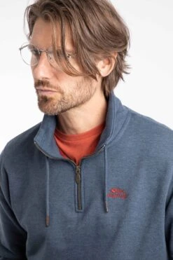 Brampton Branded 1/4 Zip Sweatshirt Navy 13 Brampton Branded 1/4 Zip Sweatshirt Navy -WeirdFish Clothing Shop 129248