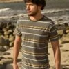 Herne Organic Cotton Stripe T-Shirt Deep Lichen Green