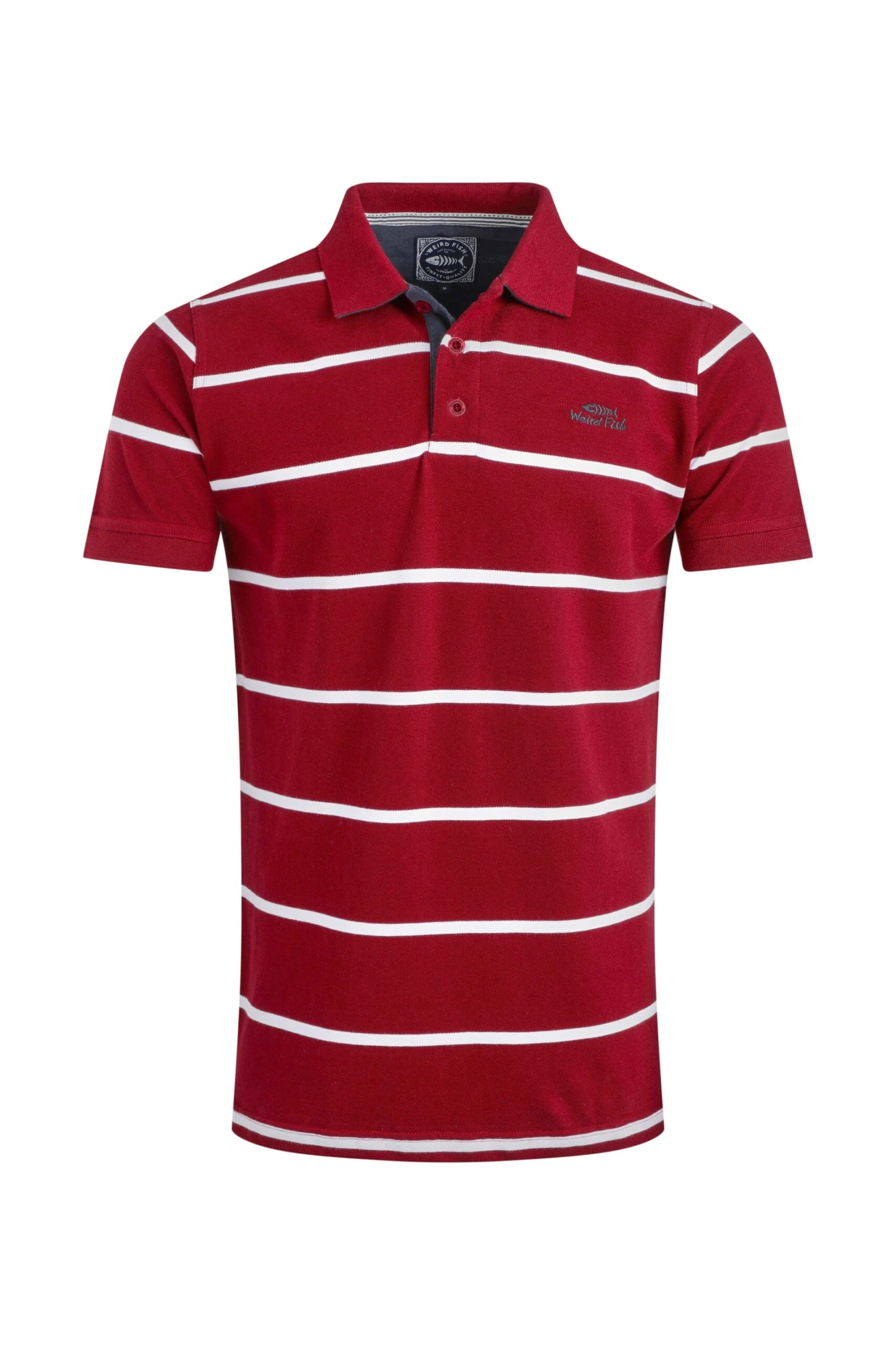 Fabian Organic Cotton Striped Pique Polo Garnet 2 Fabian Organic Cotton Striped Pique Polo Garnet - Image 2