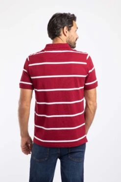 Fabian Organic Cotton Striped Pique Polo Garnet 10 Fabian Organic Cotton Striped Pique Polo Garnet -WeirdFish Clothing Shop 129288