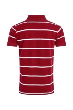 Fabian Organic Cotton Striped Pique Polo Garnet 13 Fabian Organic Cotton Striped Pique Polo Garnet -WeirdFish Clothing Shop 129291