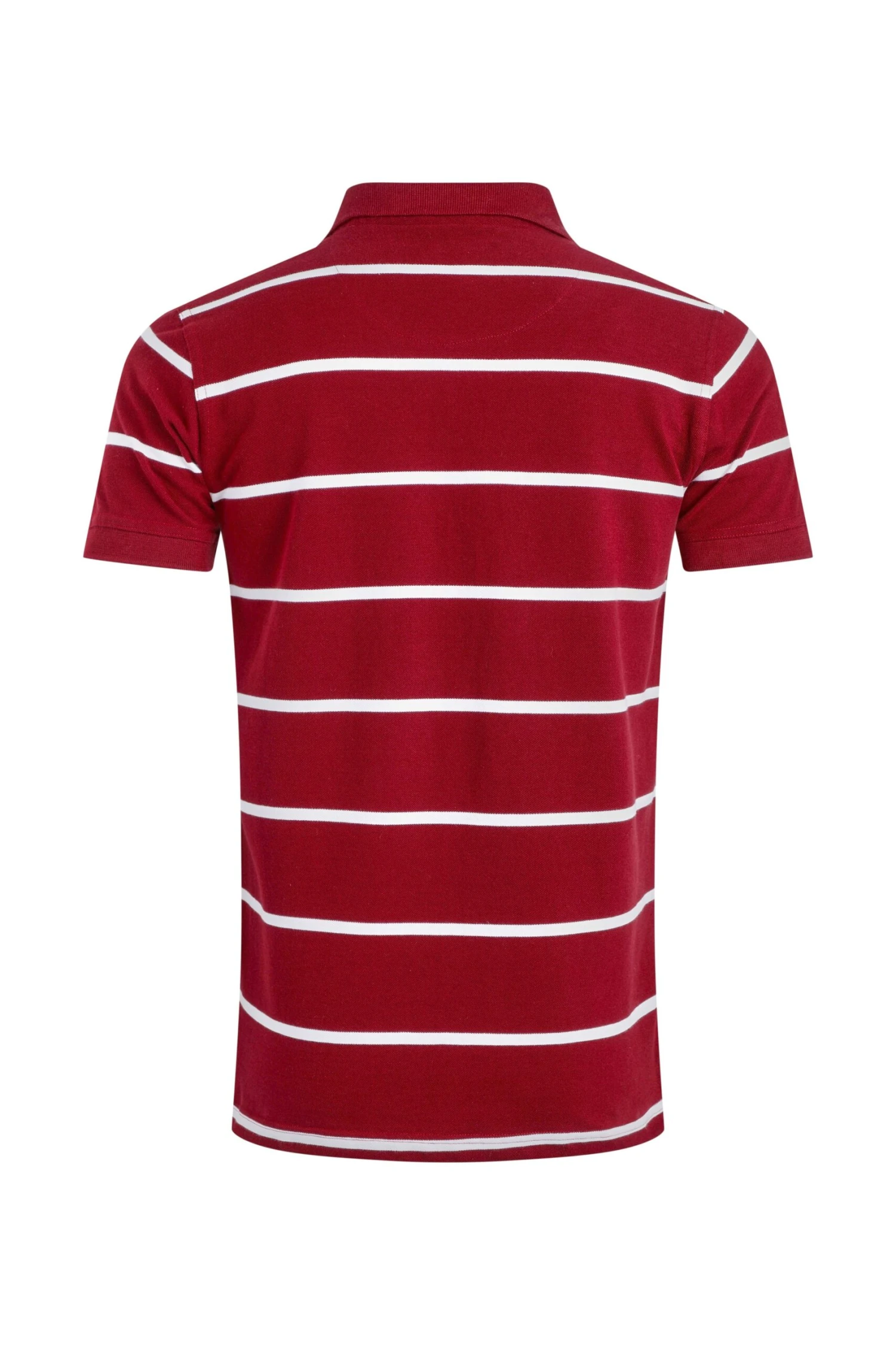 Fabian Organic Cotton Striped Pique Polo Garnet 6 Fabian Organic Cotton Striped Pique Polo Garnet - Image 6