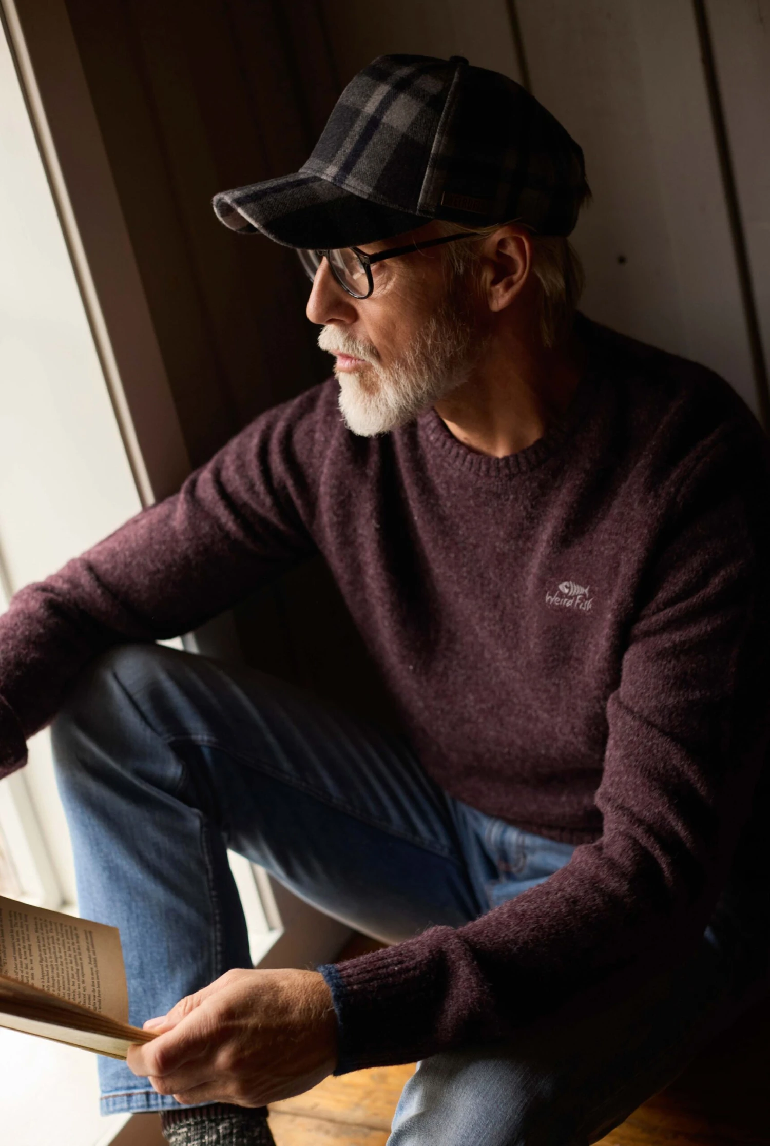 Gorleston Crew Neck Jumper Aubergine 1 Gorleston Crew Neck Jumper Aubergine