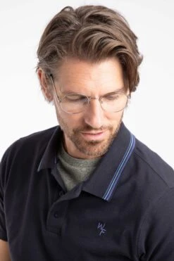 Dylan Organic Cotton Tipped Collar Polo Shirt Midnight -WeirdFish Clothing Shop 129585