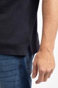 Dylan Organic Cotton Tipped Collar Polo Shirt Midnight -WeirdFish Clothing Shop 129587