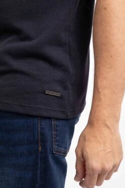 Murray Organic Cotton Half Zip Textured Jersey Polo Midnight 14 Murray Organic Cotton Half Zip Textured Jersey Polo Midnight -WeirdFish Clothing Shop 129619