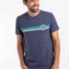 Wave Stripe Graphic T-Shirt Dark Blue