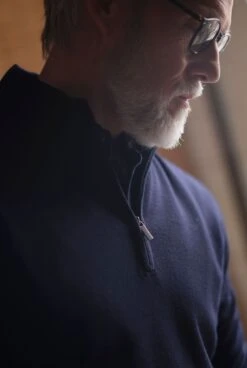 Frederick 1/4 Zip Fine Knit Jumper Midnight -WeirdFish Clothing Shop 129727