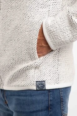 Transom Full Zip Macaroni Sweatshirt Ecru -WeirdFish Clothing Shop 67531