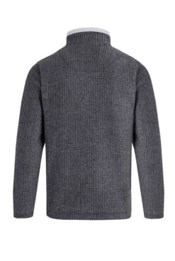 Newark 1/4 Zip Grid Fleece Washed Black -WeirdFish Clothing Shop 73449