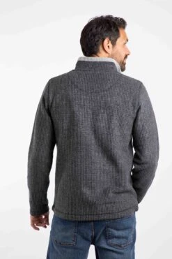 Newark 1/4 Zip Grid Fleece Washed Black -WeirdFish Clothing Shop 75085