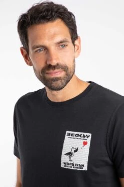 Beaksy Back Print Artist T-Shirt Black -WeirdFish Clothing Shop 91705