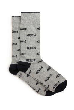 Ronan Branded Bones Socks 3 Pack Grey -WeirdFish Clothing Shop 99688