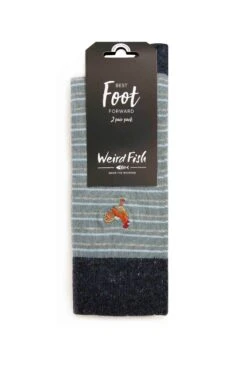 Moreton Socks 2 Pack Navy -WeirdFish Clothing Shop 99702
