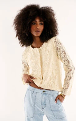 GiletBlandine Blanc -WeirdFish Clothing Shop blandine 10