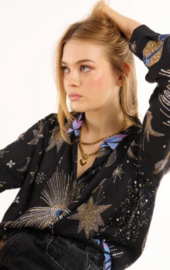 ChemiseBonaventure Comete Noir -WeirdFish Clothing Shop bonaventure comete 2