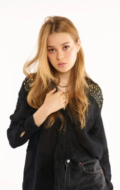 ChemiseLydie Noir -WeirdFish Clothing Shop lydie 3