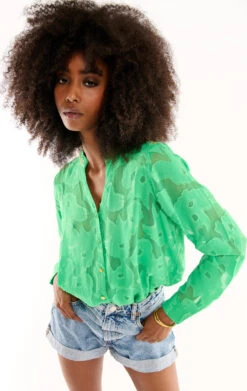 BlouseVirgil Vert -WeirdFish Clothing Shop virgil 2